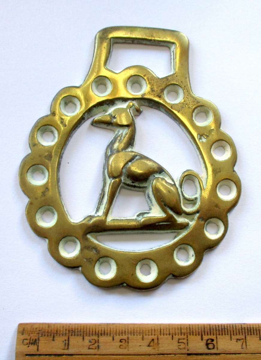 Antique / vintage Horse Brass - Greyhound - England