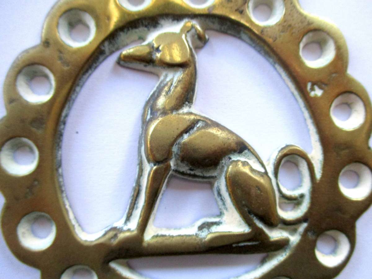 Antique / vintage Horse Brass - Greyhound - England