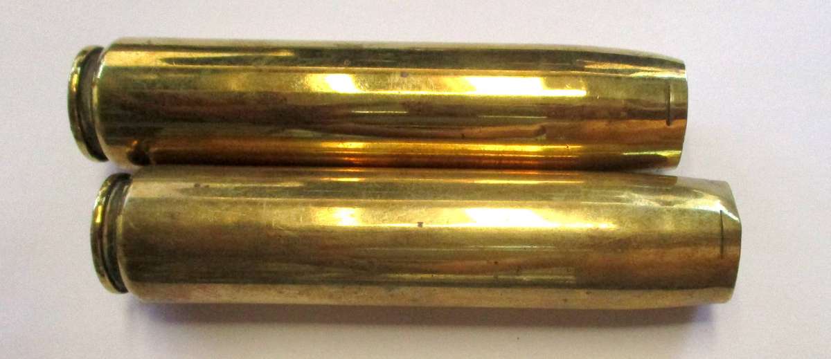 Two WW2 MkII 20mm Brass Shells - 1942 -USA made (FJN  WB)