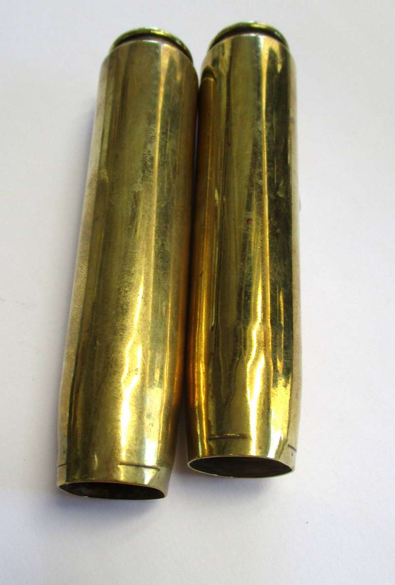 Two WW2 MkII 20mm Brass Shells - 1942 -USA made (FJN  WB)