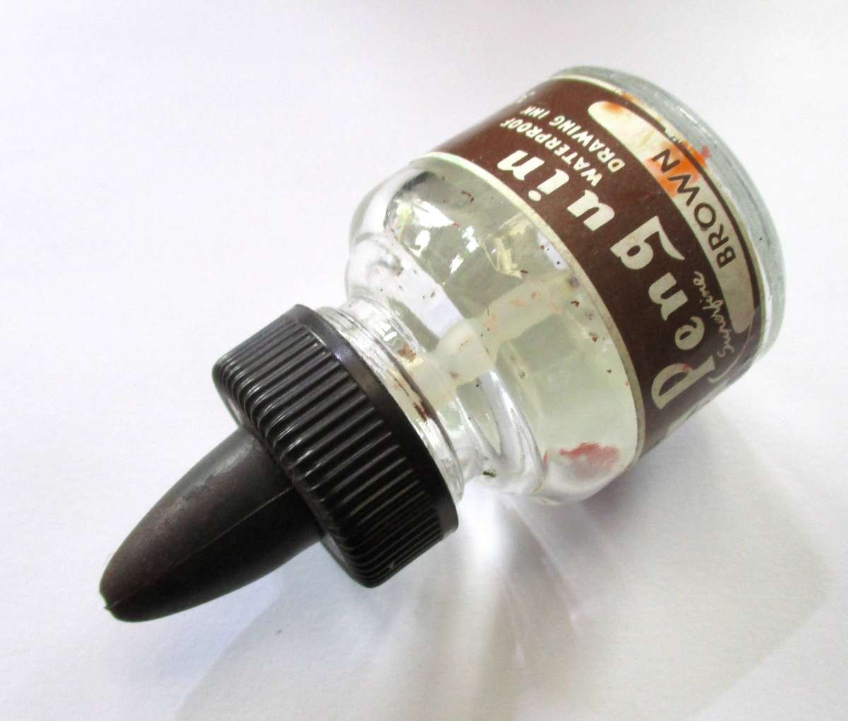 Vintage Penguin Drawing Ink bottle - brown