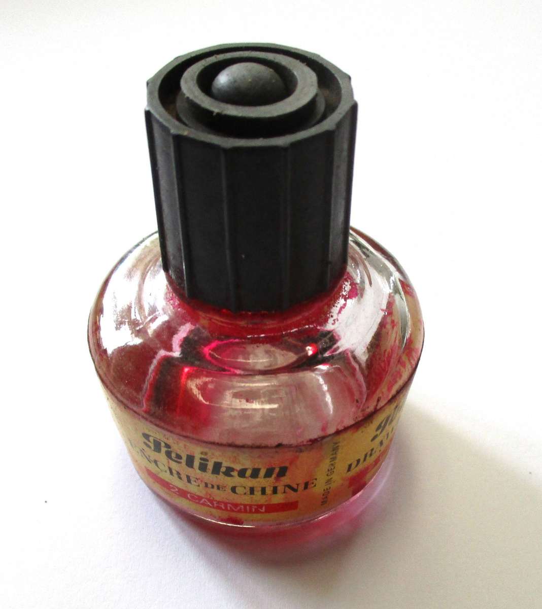 Vintage Pelikan Drawing Ink Bottle - Carmine