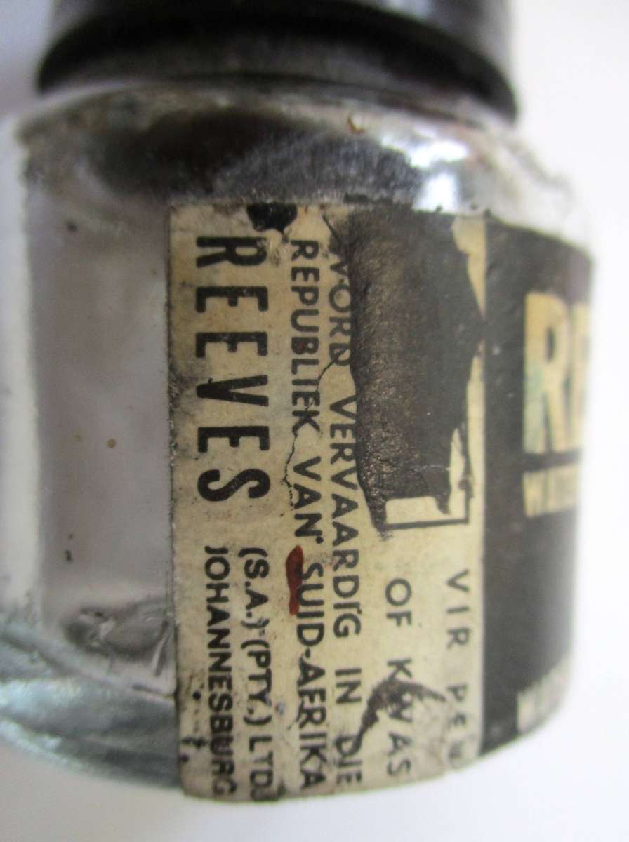 Vintage Reeves Indian Ink Bottle - Black waterproof ink for pen