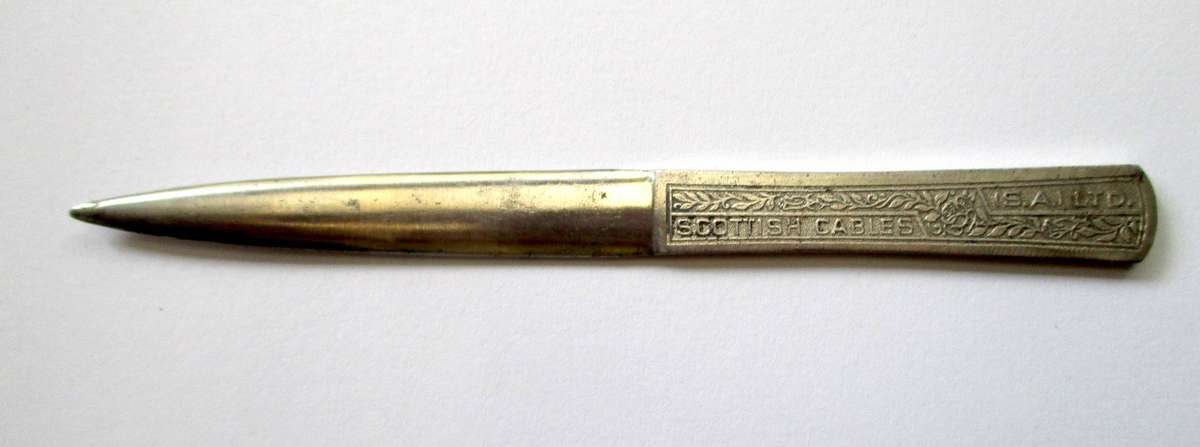 Vintage Letter Opener - Scottish Cables (S.A. L.T.D) Small metal