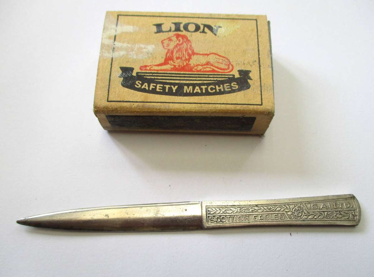 Vintage Letter Opener - Scottish Cables (S.A. L.T.D) Small metal