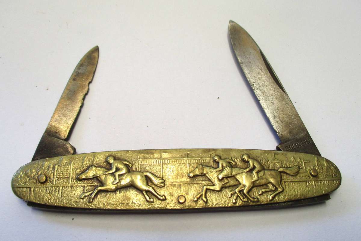 Old Brass Pocket Knife - Made in Solingen, Germany