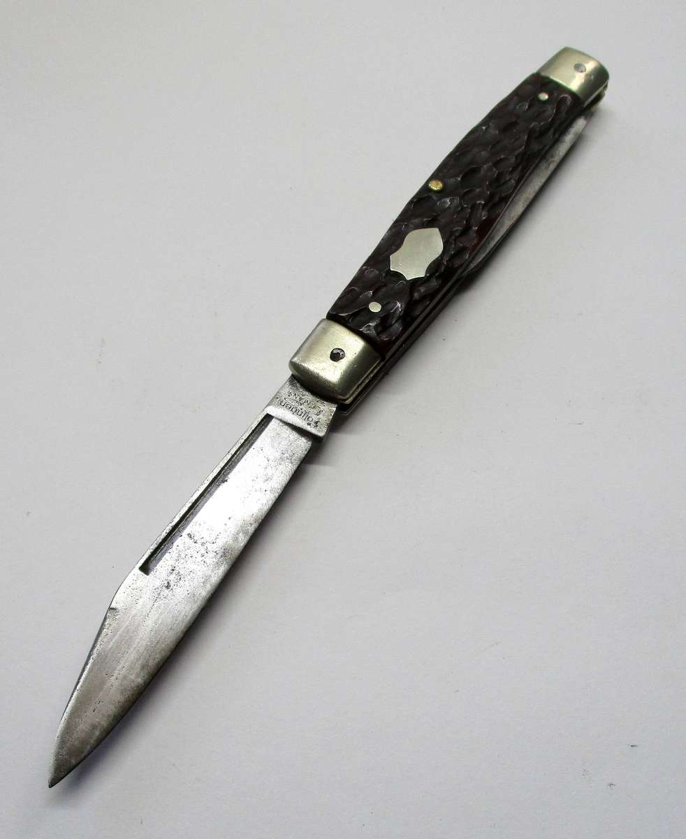 Old Solingen / German made  Folding Knife - Jigged bone handles - carbon steel