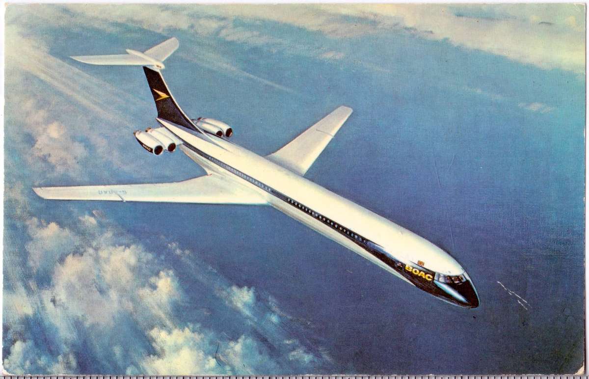 Vintage Post Card - B.O.A.C. VC 10  - Aeroplane / Airliner