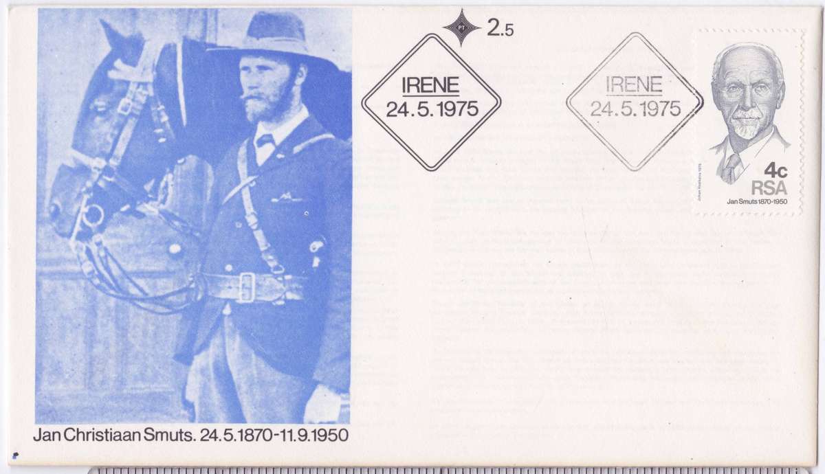 FDC - Irene RSA - Jan Christiaan Smuts 1975