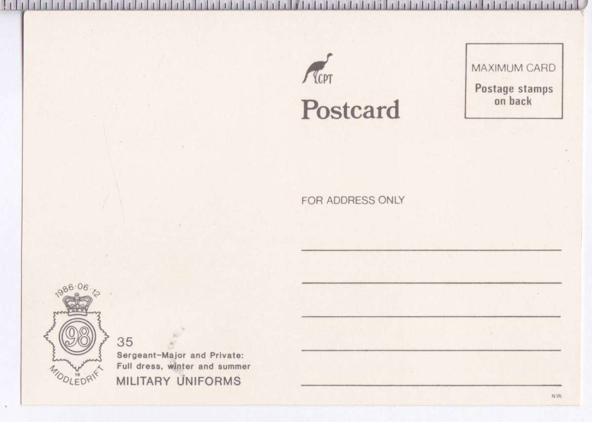 Post card / Maxi card - Military Uniforms - 1986 #4