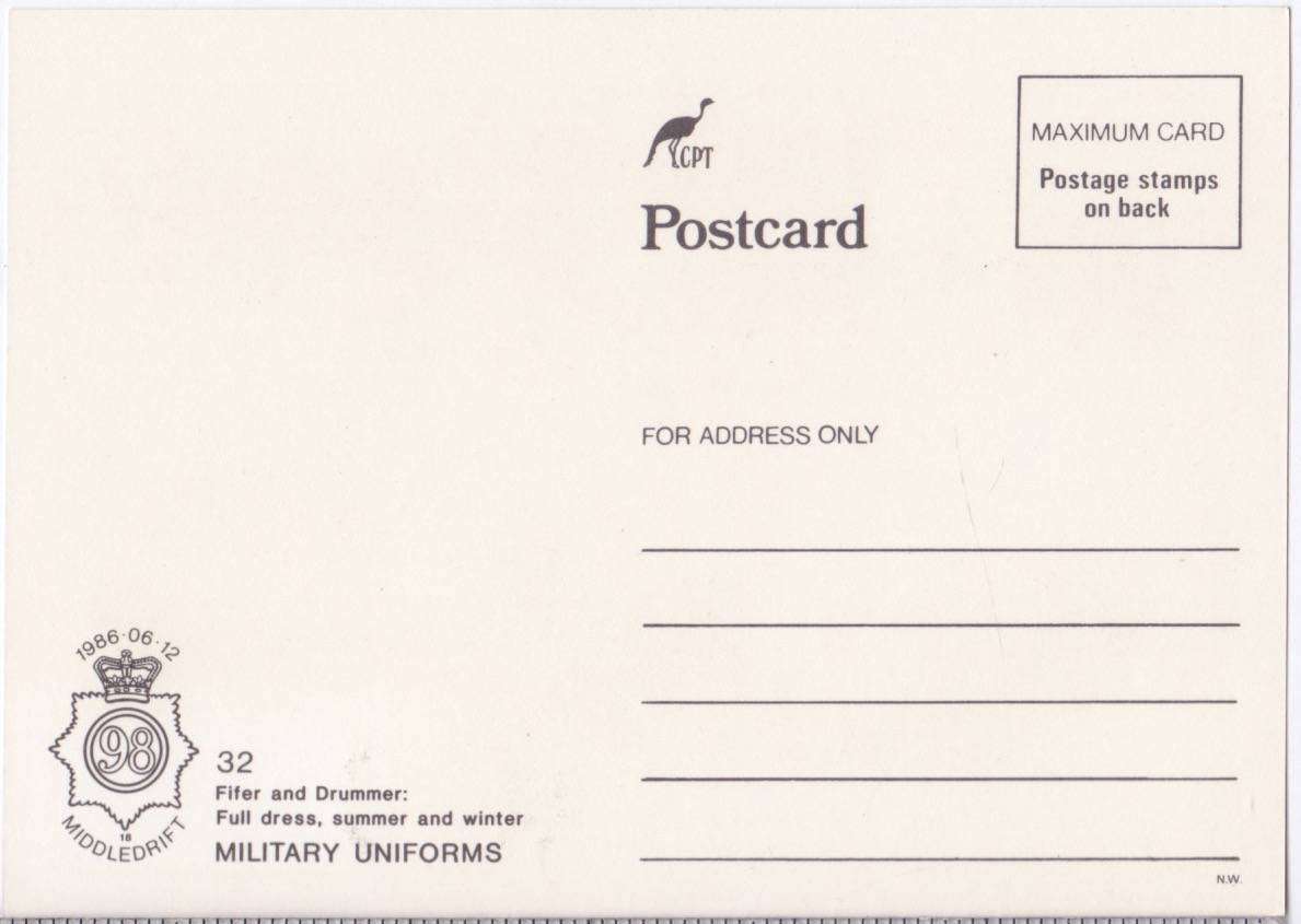 Post card / Maxi card - Military Uniforms - 1986 #2
