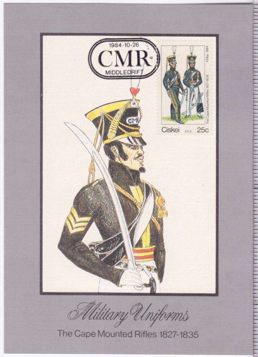 Military Uniforms - Unused Postcard - The Cape Mounted Rifles 1827 - 1835 #3