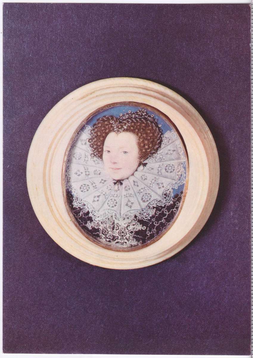Postcard - Victoria and Albert Museum - An Unknown Lady by Nicholas Hilliard