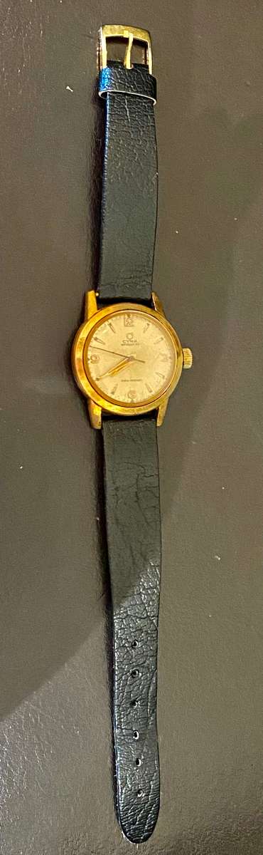 Cyma Watersport vintage gold plated hand wind-up watch with original box