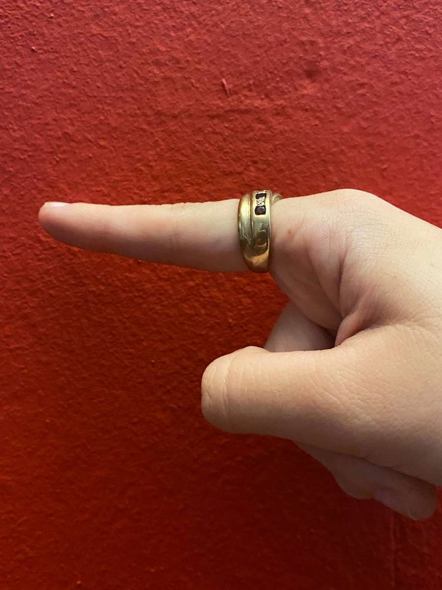 9ct yellow Gold Ruby and Diamond half Eternity Ring