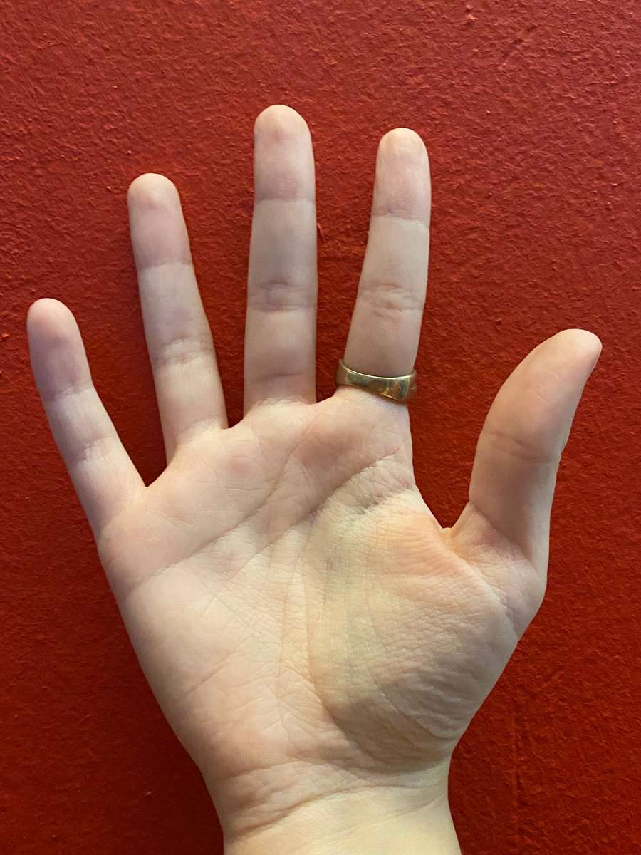 9ct yellow Gold Ruby and Diamond half Eternity Ring