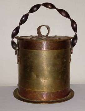 Brass bucket with lid
