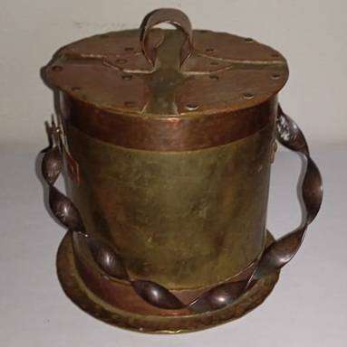 Brass bucket with lid