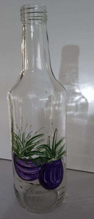 Vase and painted glass bottle
