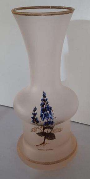 Vase and painted glass bottle