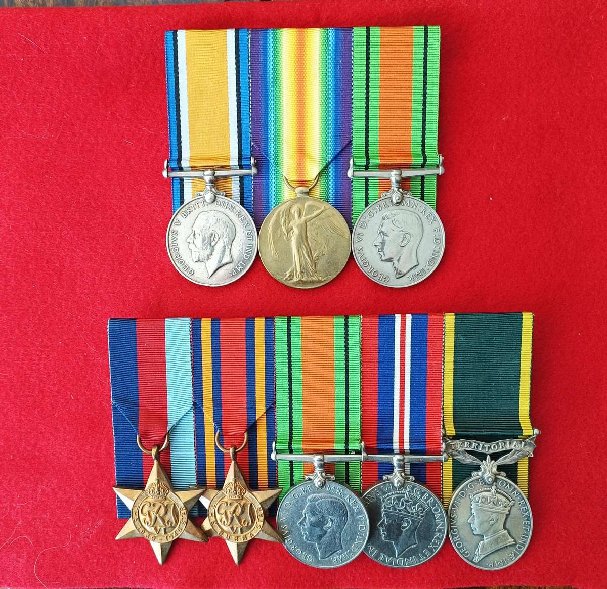 WWI & 2 FAMILY GROUP + EFFICIENCY MEDAL - FULL SIZE