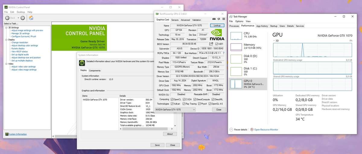 ASUS Geforce GTX 1070 DUAL OC