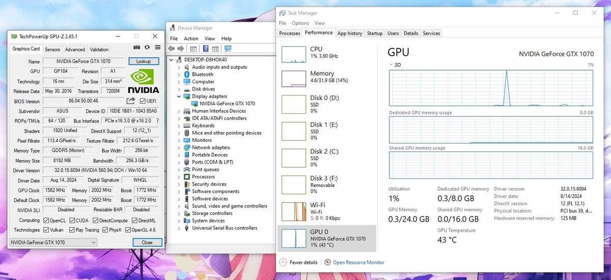 ASUS Geforce GTX 1070 DUAL OC - 8GB