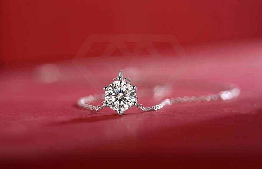 2ct Moissanite 6 Claw Necklace