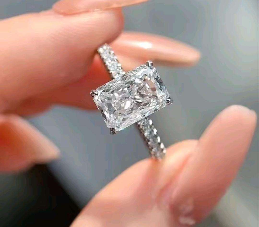 2ct Radiant Cut Moissanite Ring