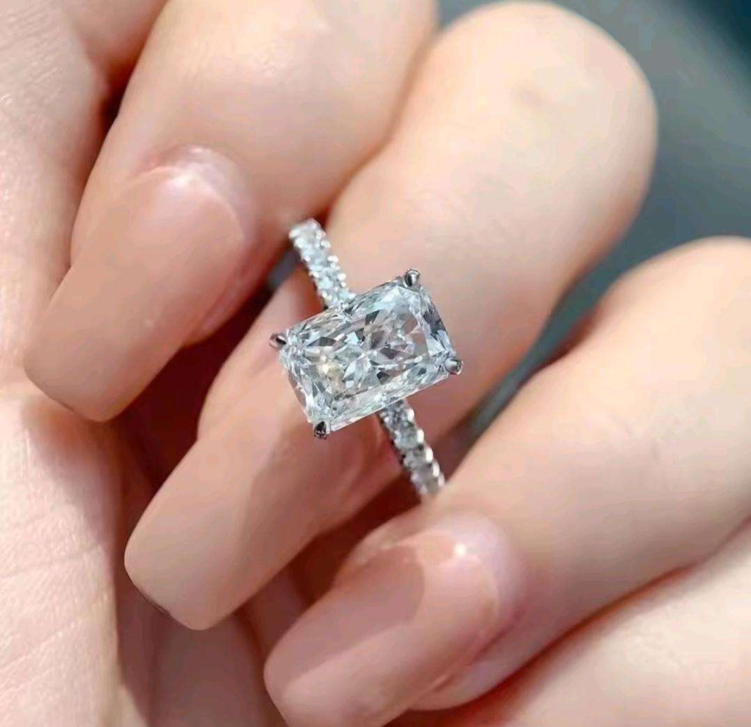 2ct Radiant Cut Moissanite Ring