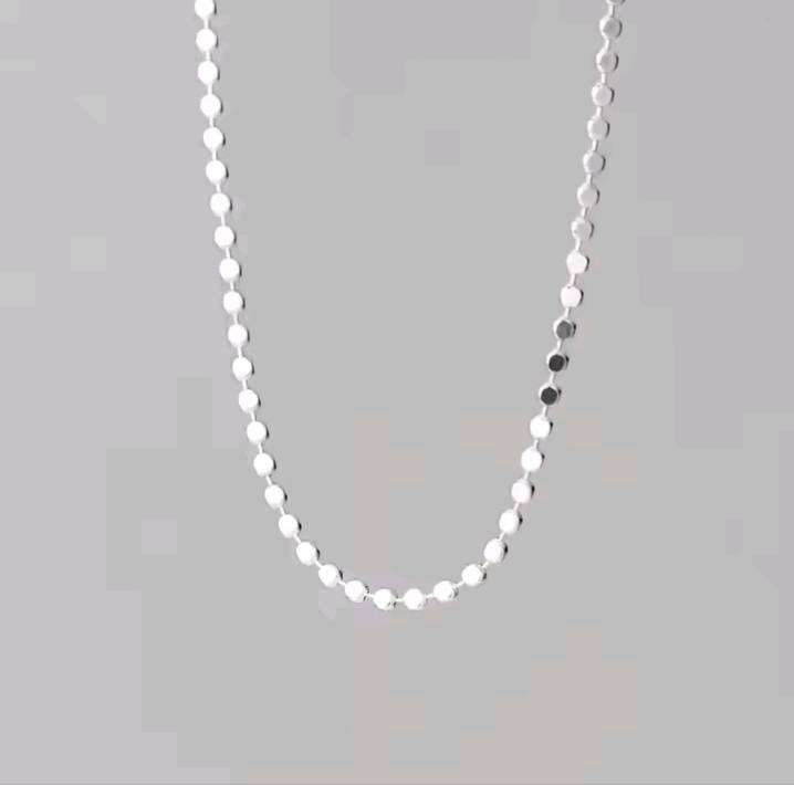 925 Silver Round Bean Necklace