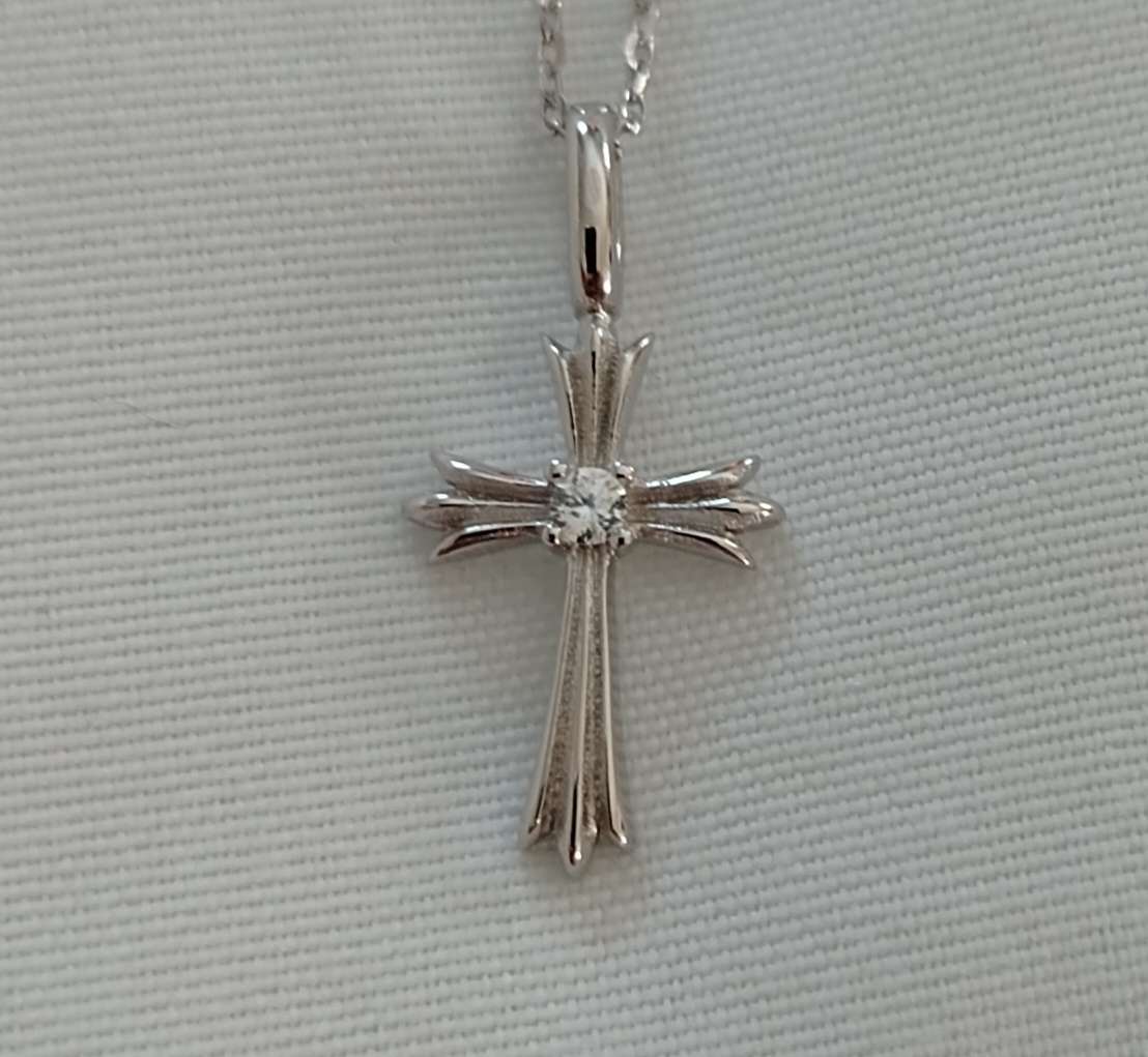 925 Silver Body Cross Charm Chain