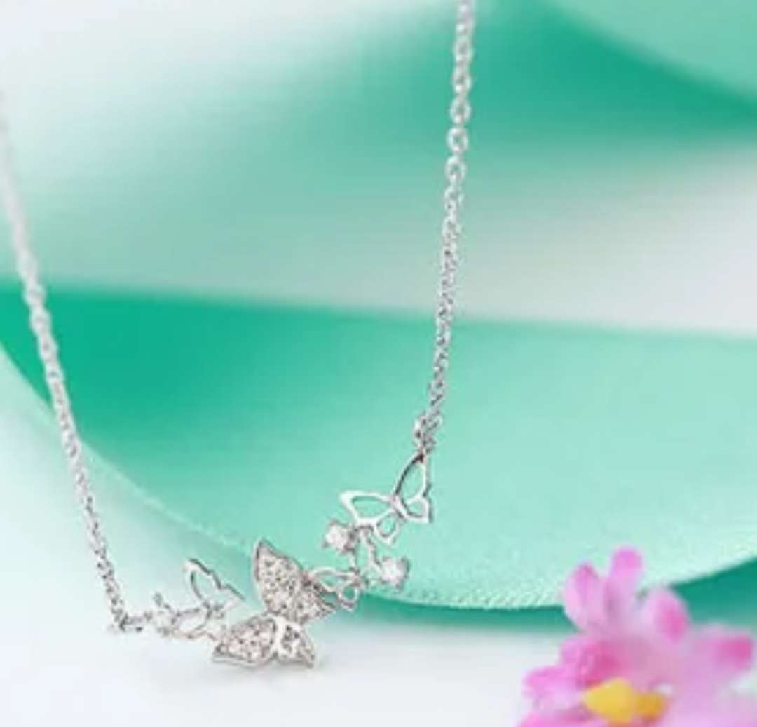 925 Silver Swarm of Butterflies Necklace