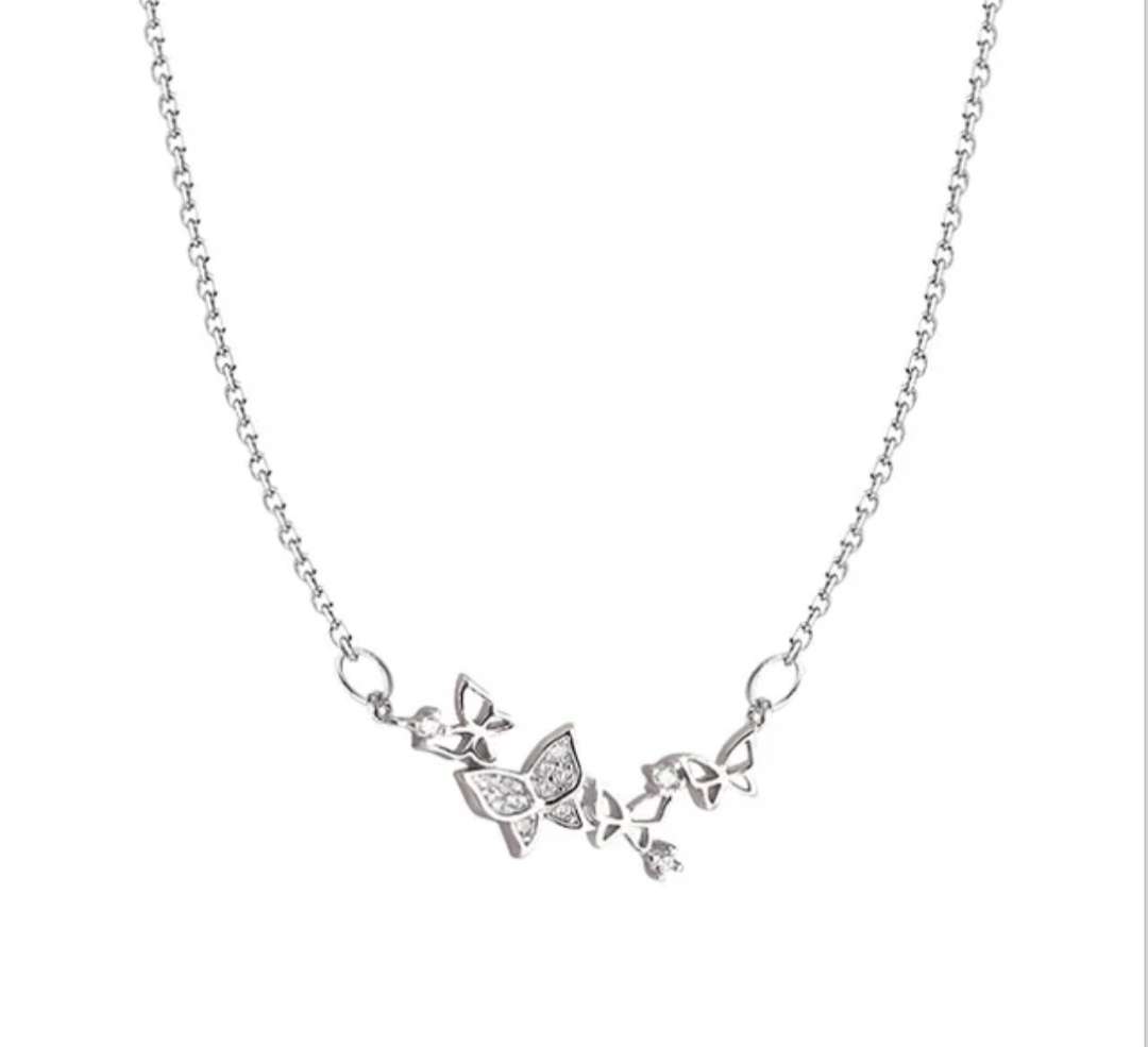 925 Silver Swarm of Butterflies Necklace