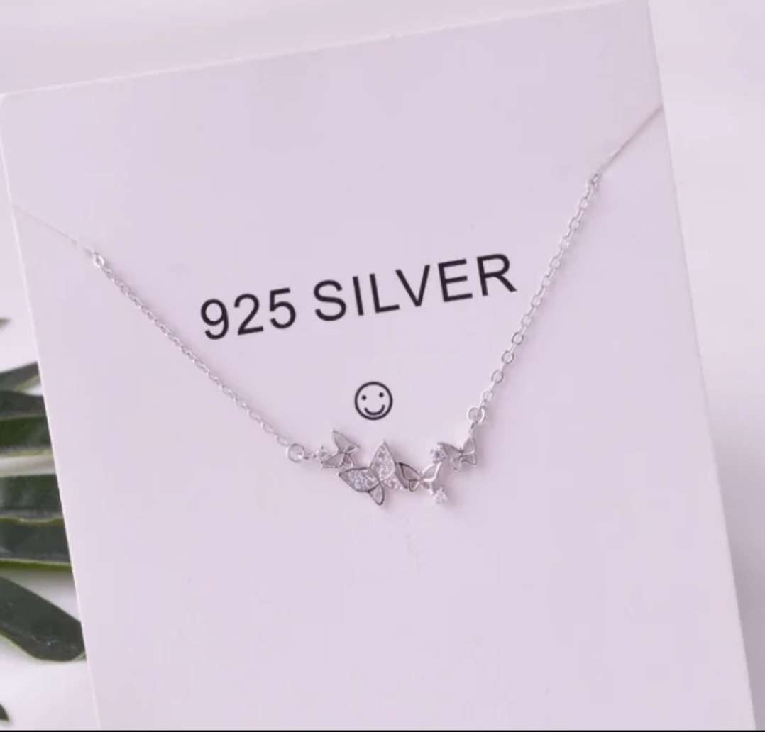 925 Silver Swarm of Butterflies Necklace