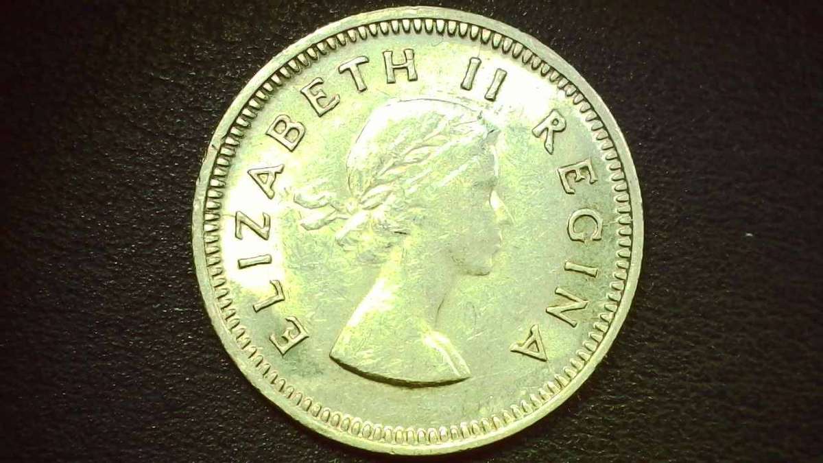 1959 South-African Union 3d (Tickey) - Obverse 3 x Die Crack Error - High Grade - 0004
