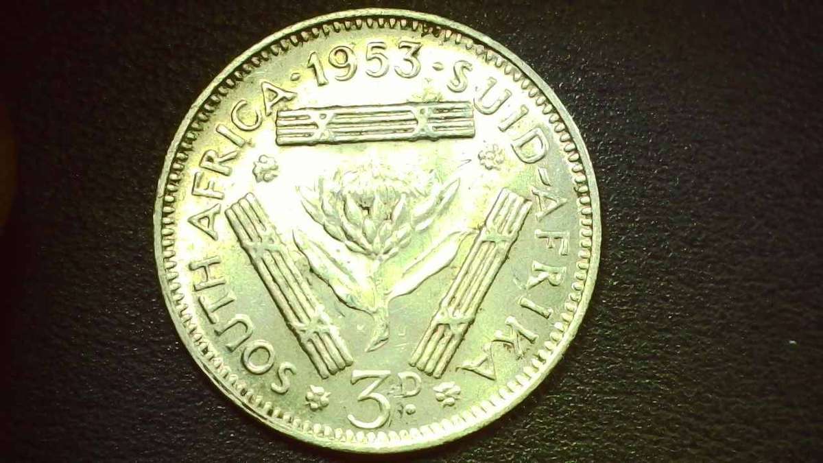 1953 South-African Union 3d (Tickey) - Great Coin - 0077