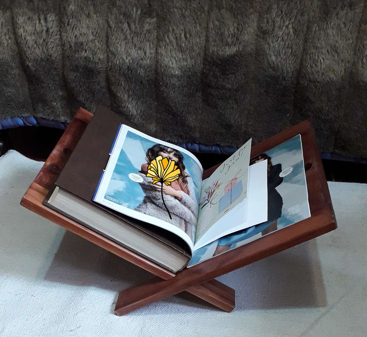 Vintage Wooden Magazine Rack