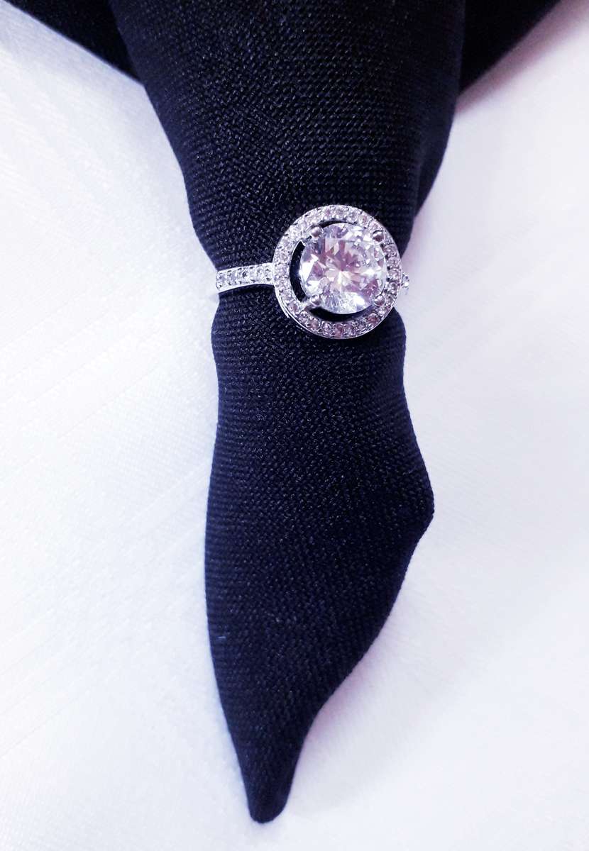 2.75CT Halo Ring set in S925 Silver Size 7