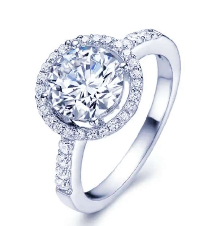 2.75CT Halo Ring set in S925 Silver Size 7