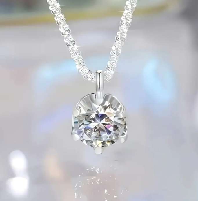 S925 Sterling Silver Filled Sparkling CZ Necklace