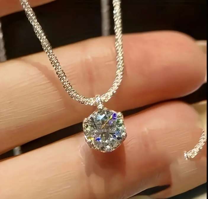 S925 Sterling Silver Filled Sparkling CZ Necklace