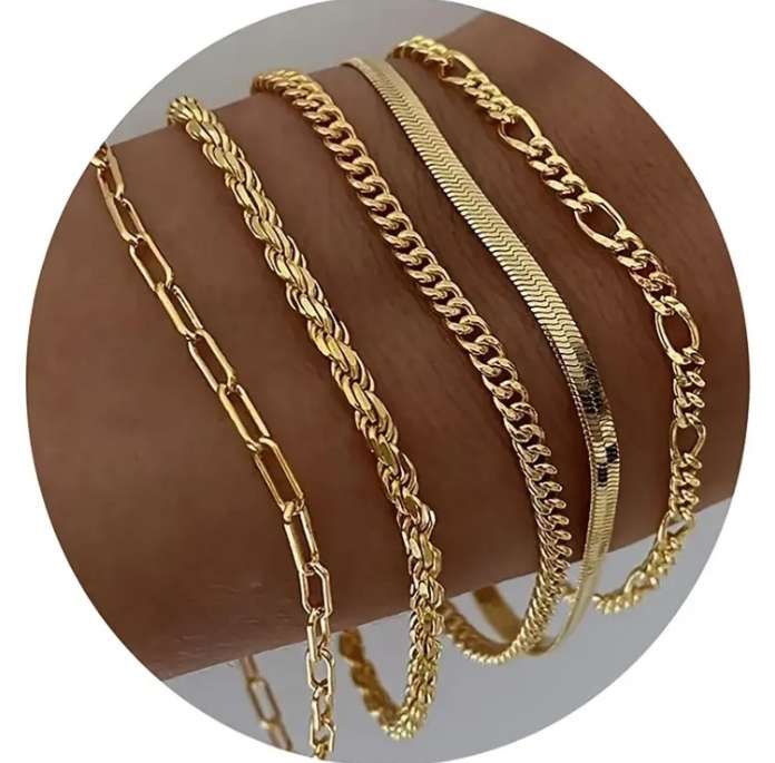 Set of 5 Premium Stainless Steel Bracelets