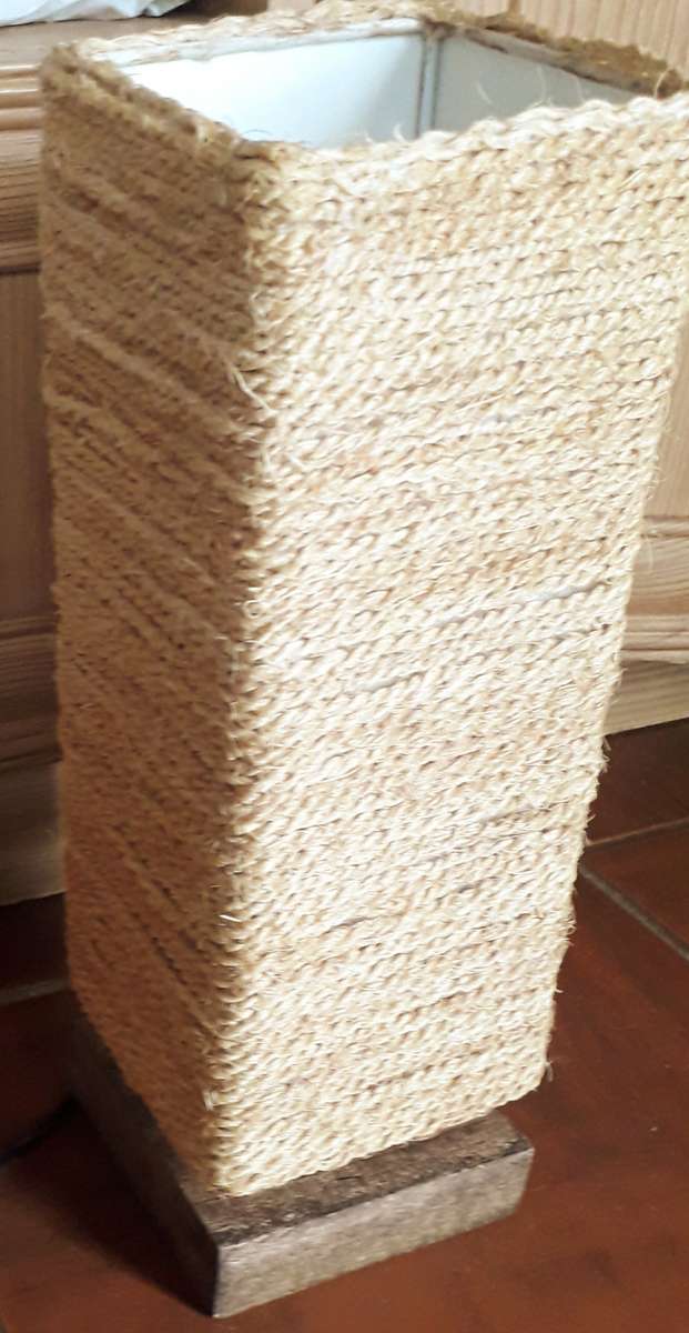 Natural Rope Bedside Table Lamp - Square