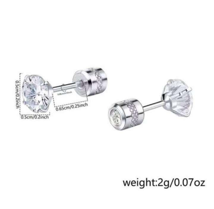 Stainless Steel Dual Sided CZ Stud Earringss