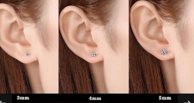 Stainless Steel Dual Sided CZ Stud Earrings | Gold