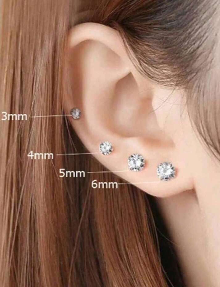 Stainless Steel Dual Sided CZ Stud Earrings | Gold