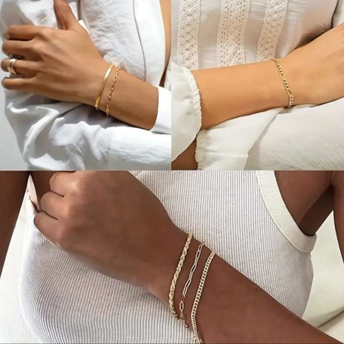 5 Piece Golden Bracelet Set
