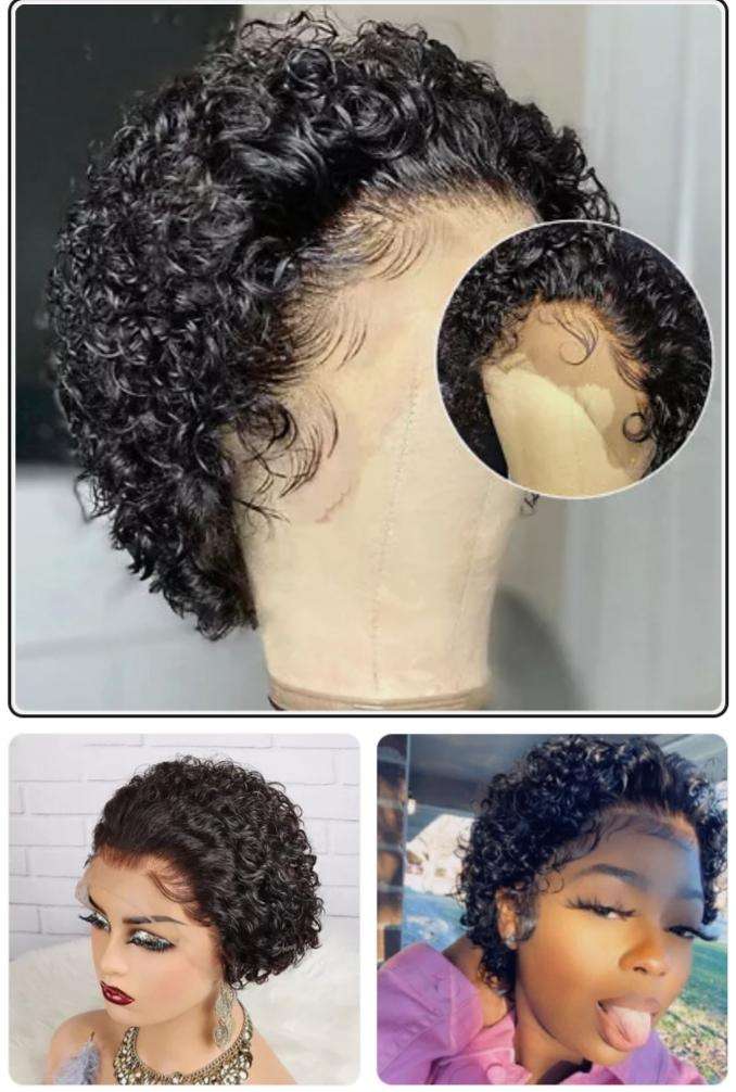 Brazilian Human Hair Curly Pixie 13x1 Lace Wig PLUS Free Gift