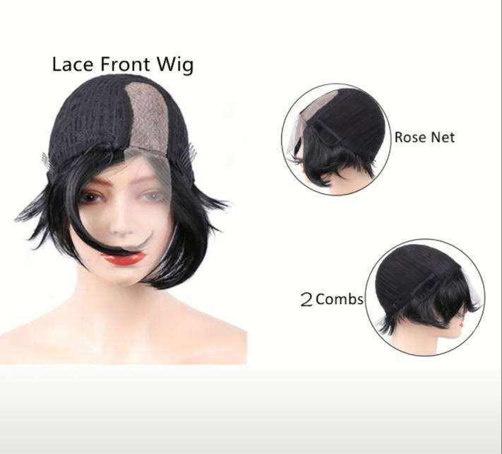 Ombre Heat Resistant Fiber Pixie Wig with Side Part